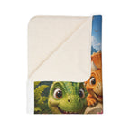 Dinosaur Baby Fleece Sherpa Blanket — Cozy Kids Dino Throw — Sherpa Fleece Blanket product image 13 | Idgit Ink