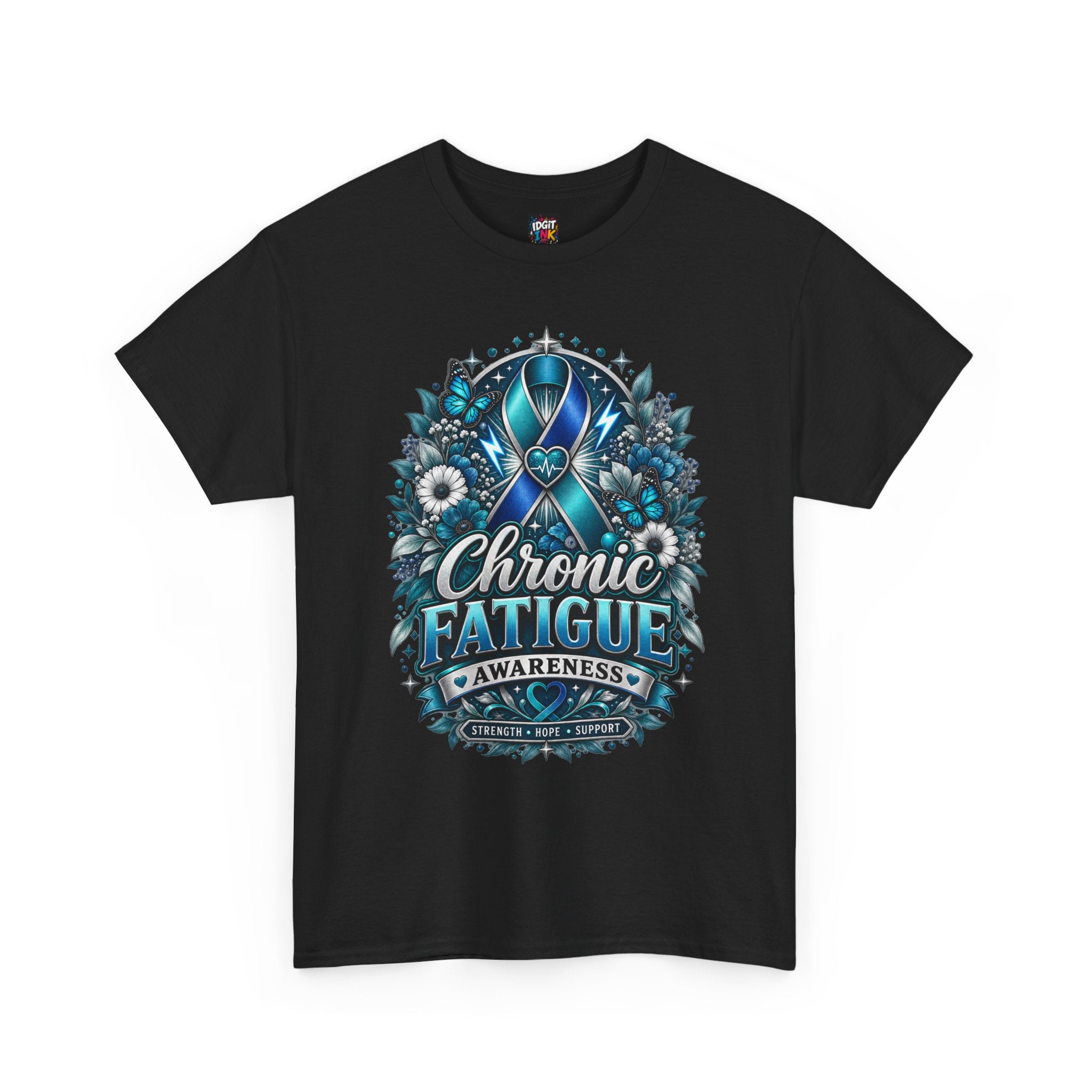 Chronic Fatigue Awareness Tee Blue Ribbon Support