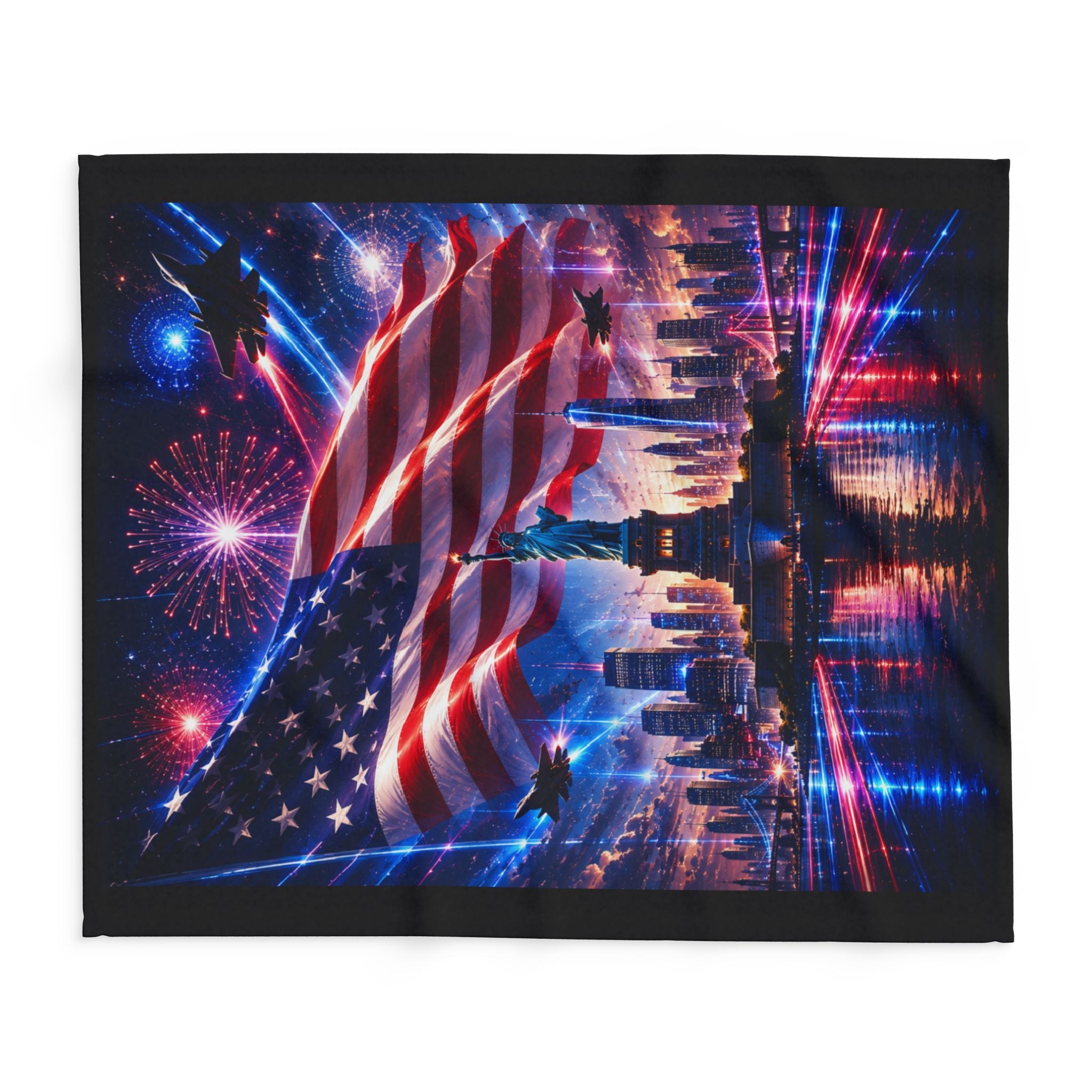 Patriotic Statue of Liberty Fleece Blanket