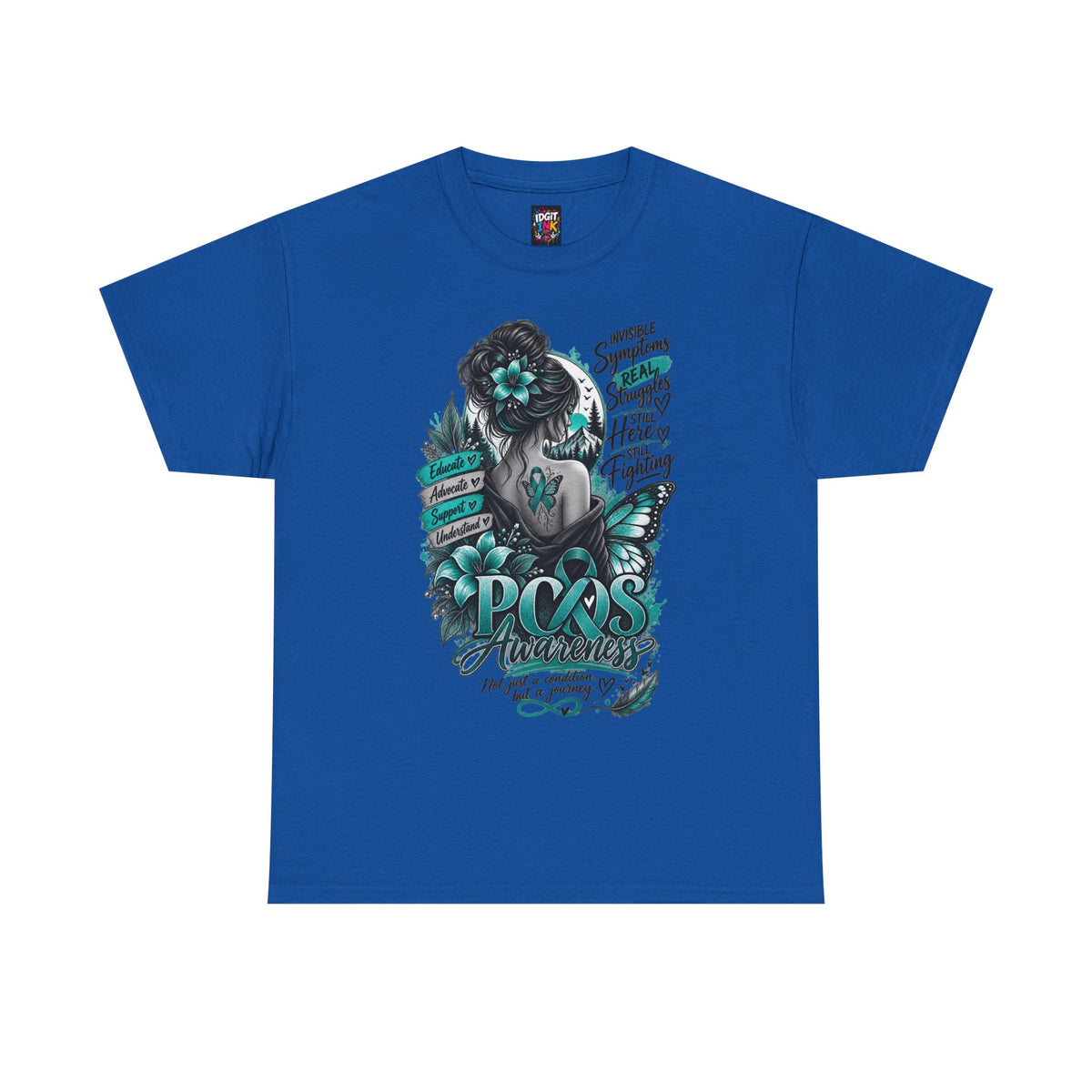 PCOS Awareness Shirt Teal Ribbon Empowerment Tee