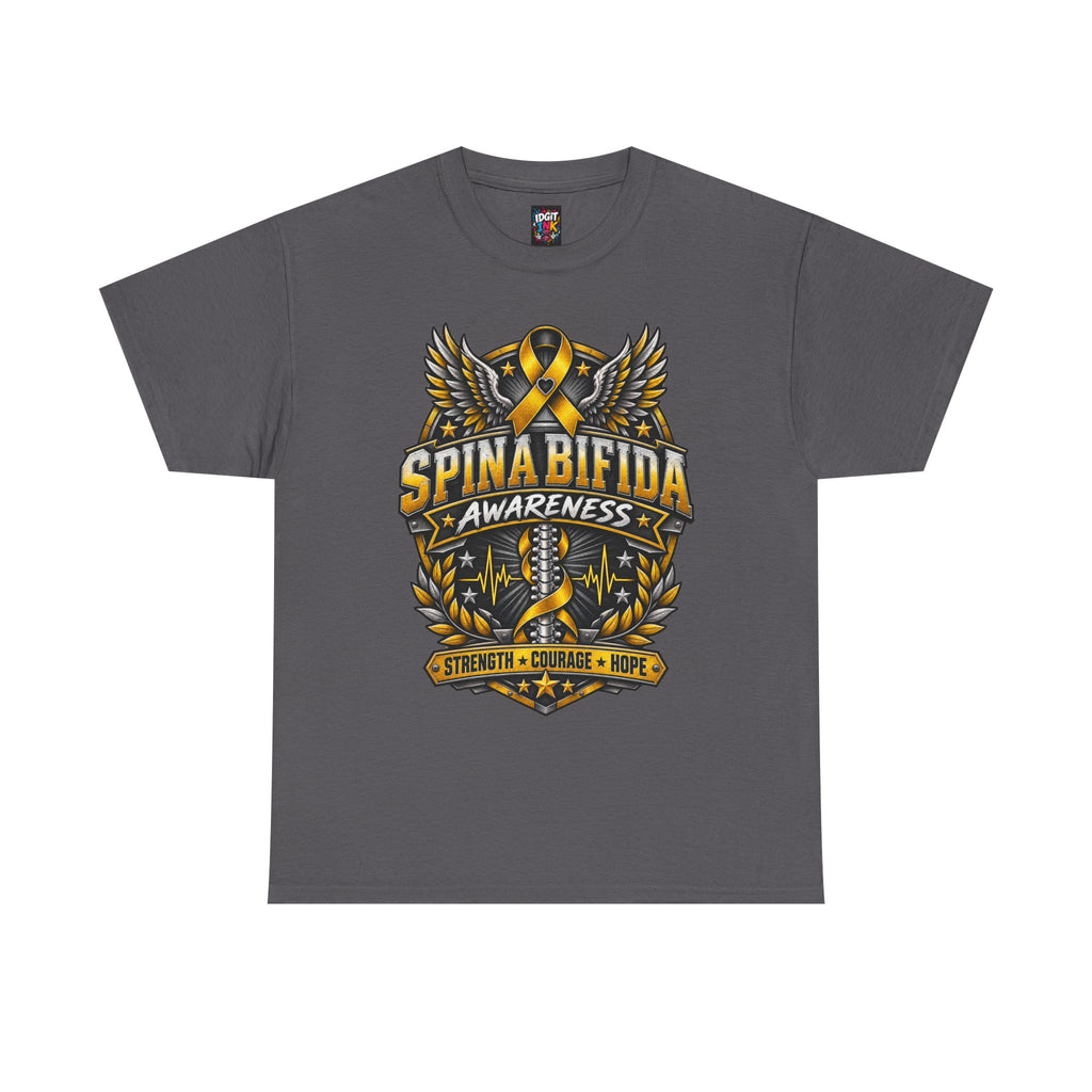 Spina Bifida Awareness  Gold Ribbon Strength Courage Hope