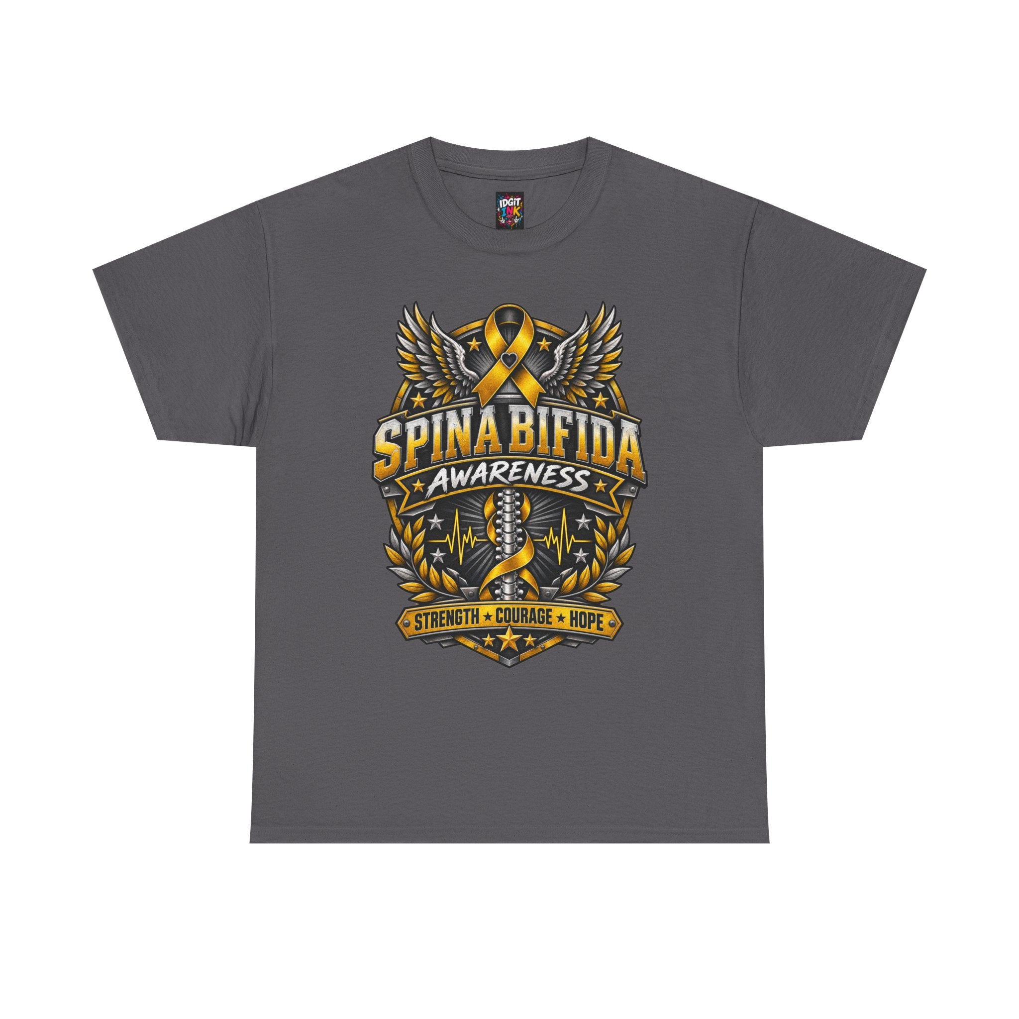 Spina Bifida Awareness  Gold Ribbon Strength Courage Hope