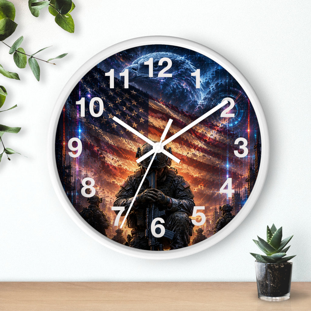 Patriotic Soldier Wall Clock