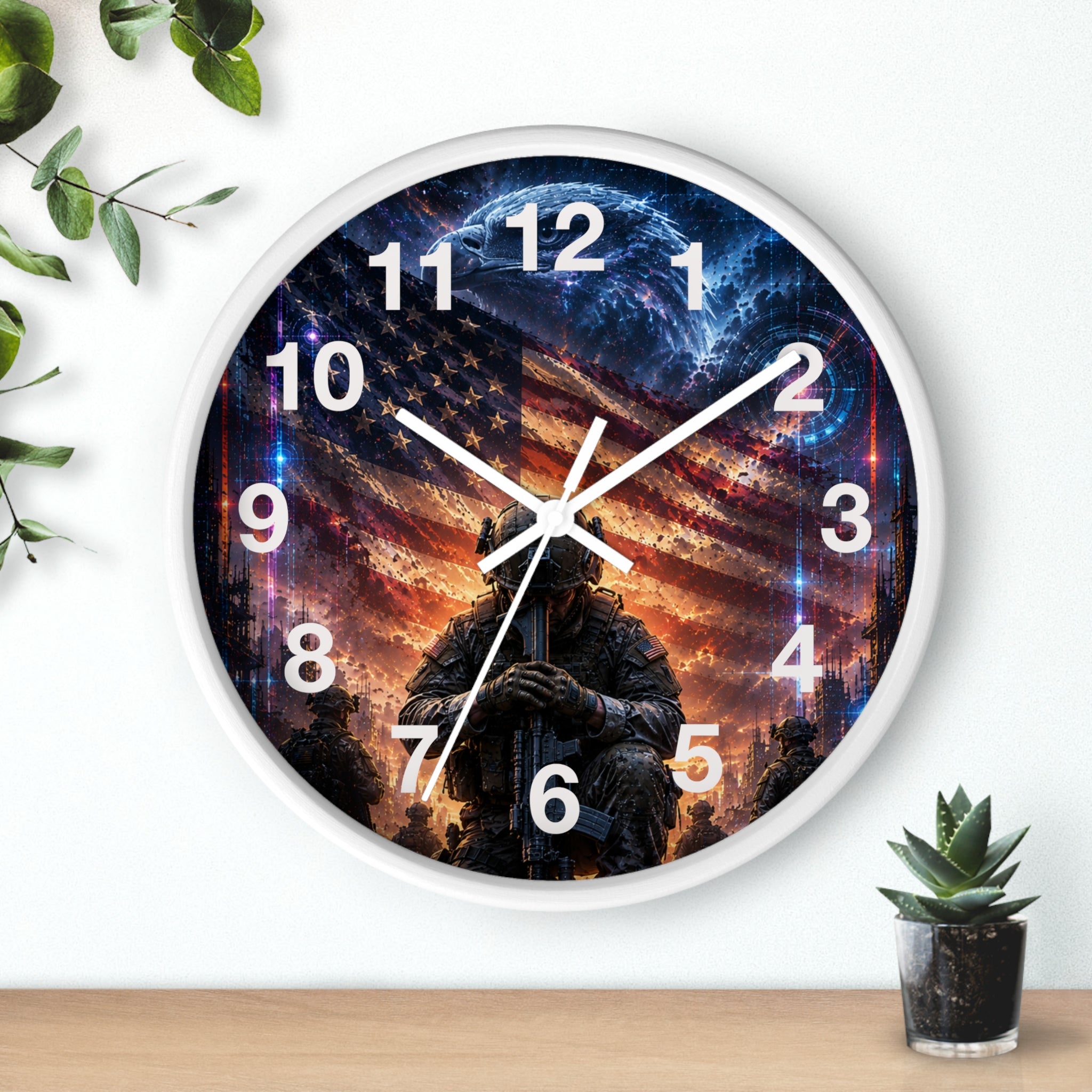 Patriotic Soldier Wall Clock