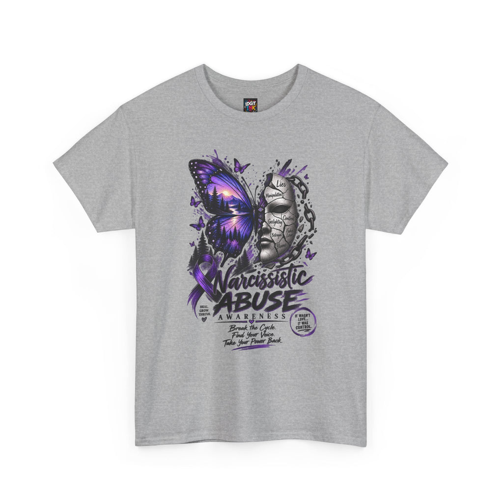 Narcissistic Abuse Awareness Purple Butterfly Support T-Shirt