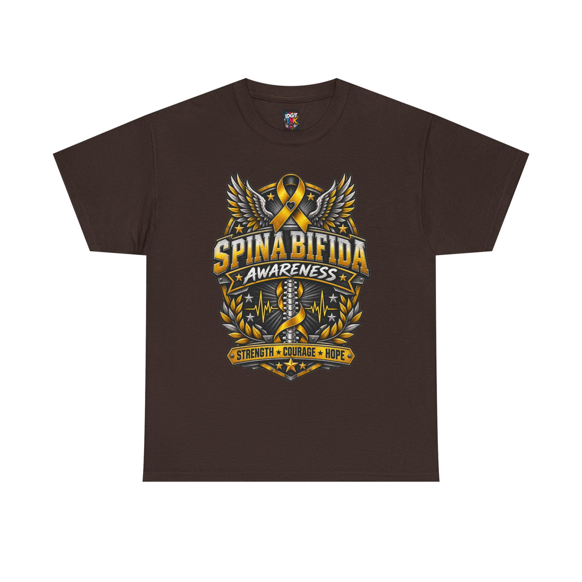 Spina Bifida Awareness  Gold Ribbon Strength Courage Hope