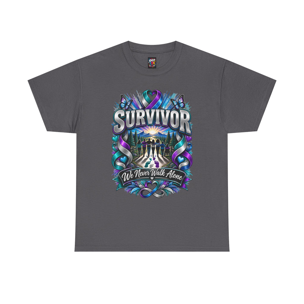 Survivor Support Tee "We Never Walk Alone"