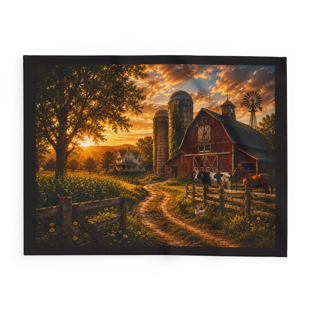 Sunset Farm Fleece Blanket