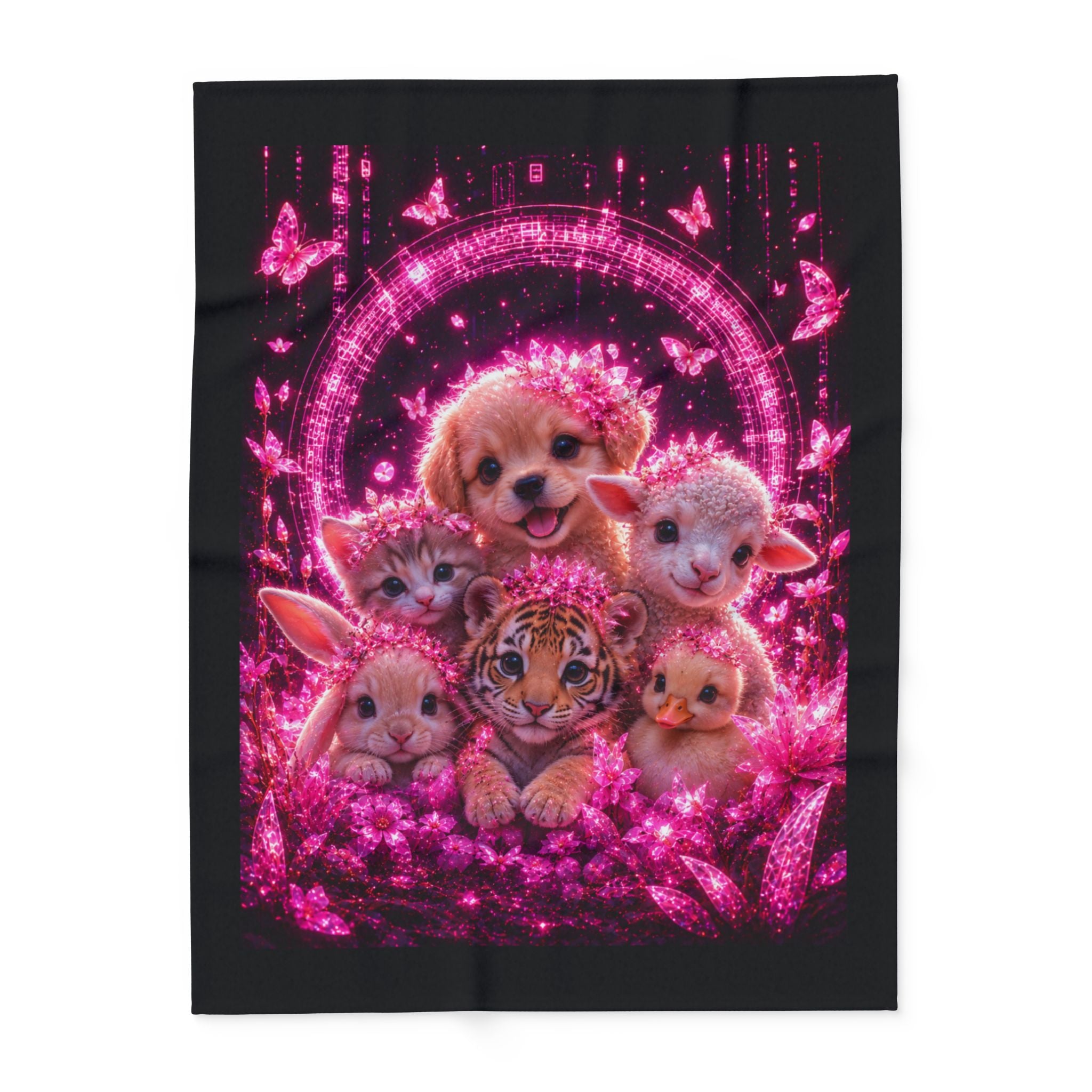 Pink Sparkle Cute Baby Animals