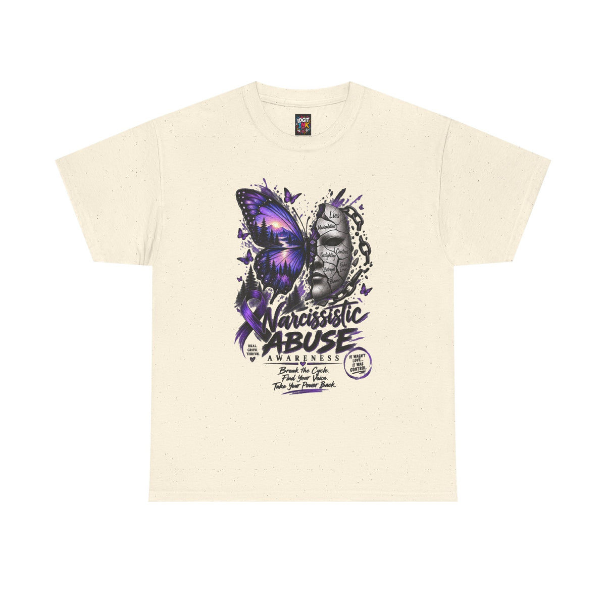 Narcissistic Abuse Awareness Purple Butterfly Support T-Shirt