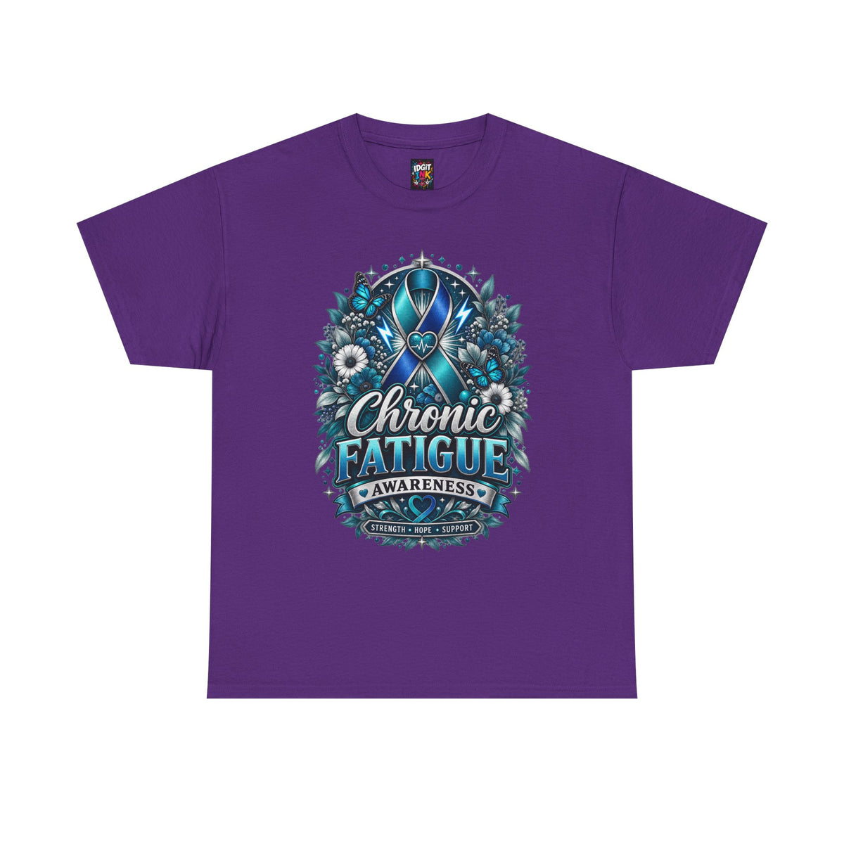 Chronic Fatigue Awareness Tee Blue Ribbon Support