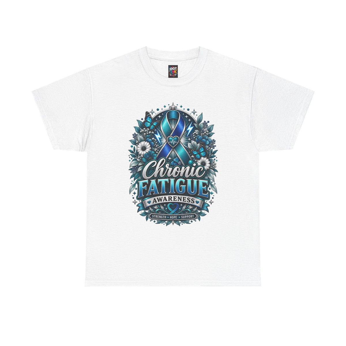 Chronic Fatigue Awareness Tee Blue Ribbon Support