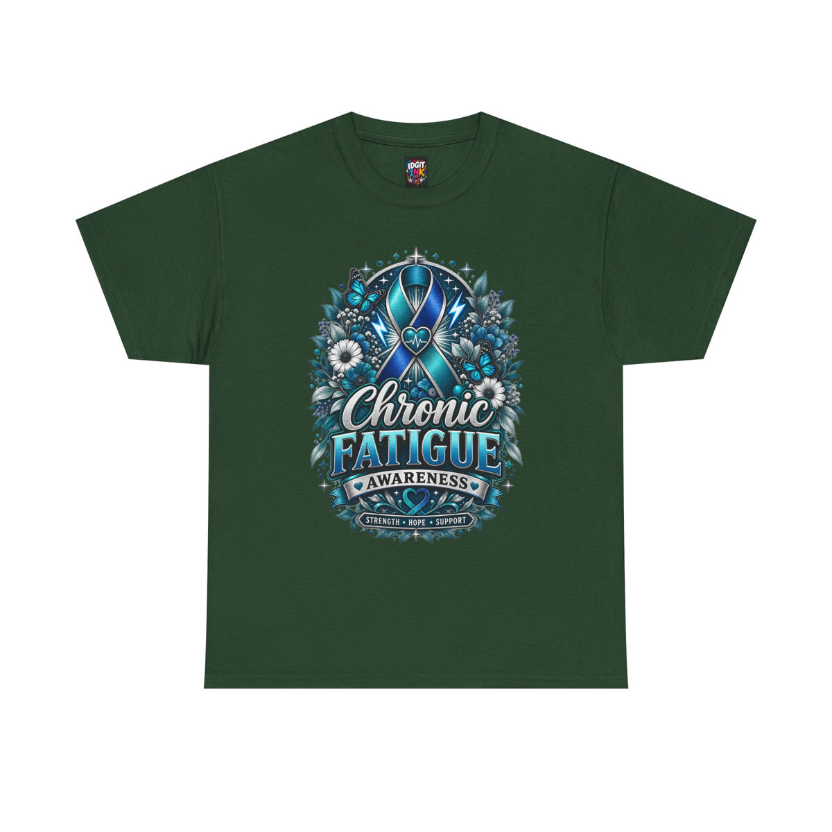 Chronic Fatigue Awareness Tee Blue Ribbon Support
