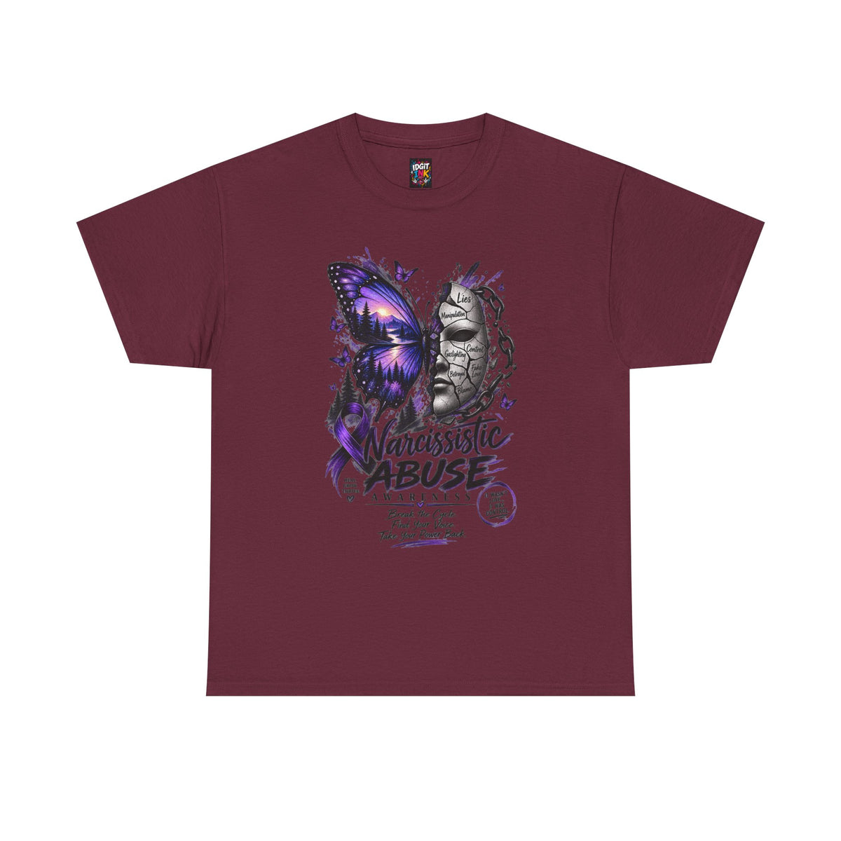 Narcissistic Abuse Awareness Purple Butterfly Support T-Shirt