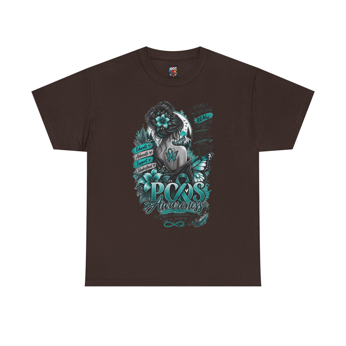 PCOS Awareness Shirt Teal Ribbon Empowerment Tee