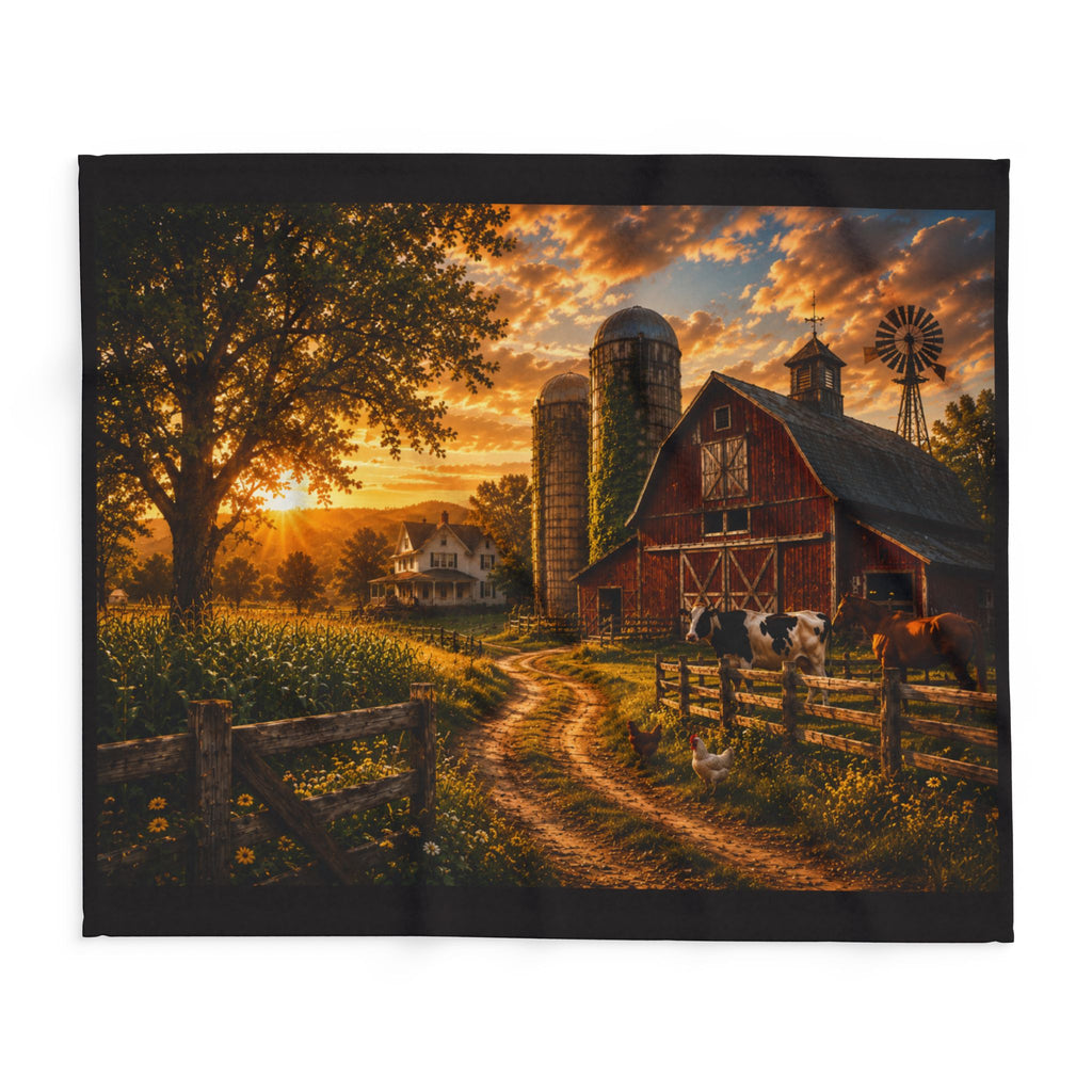 Sunset Farm Fleece Blanket