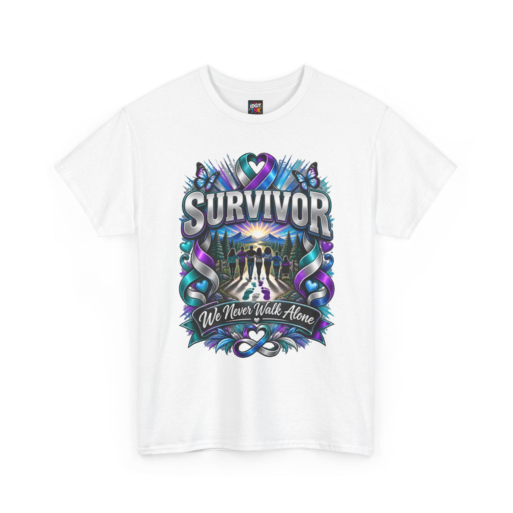 Survivor Support Tee "We Never Walk Alone"
