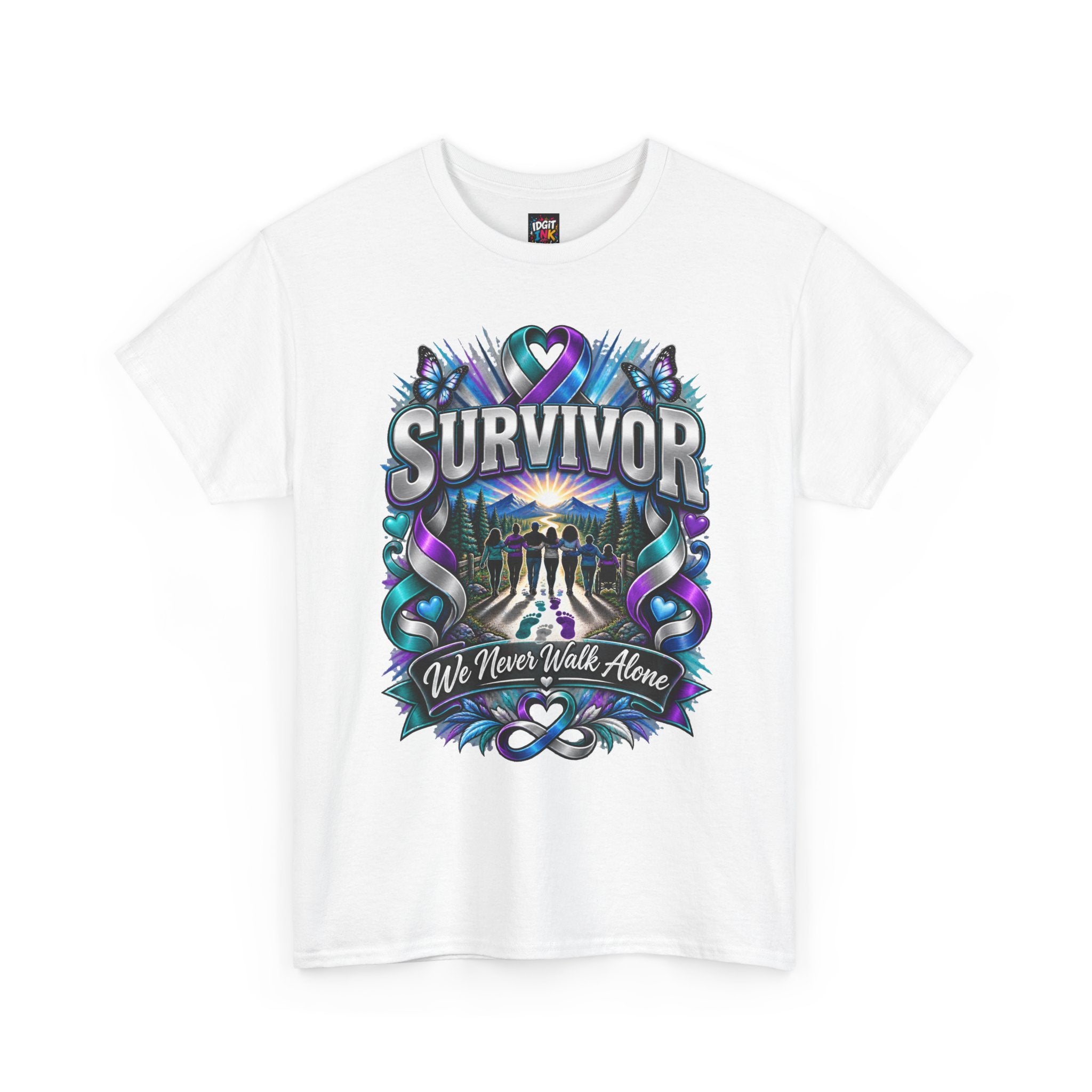Survivor Support Tee "We Never Walk Alone"