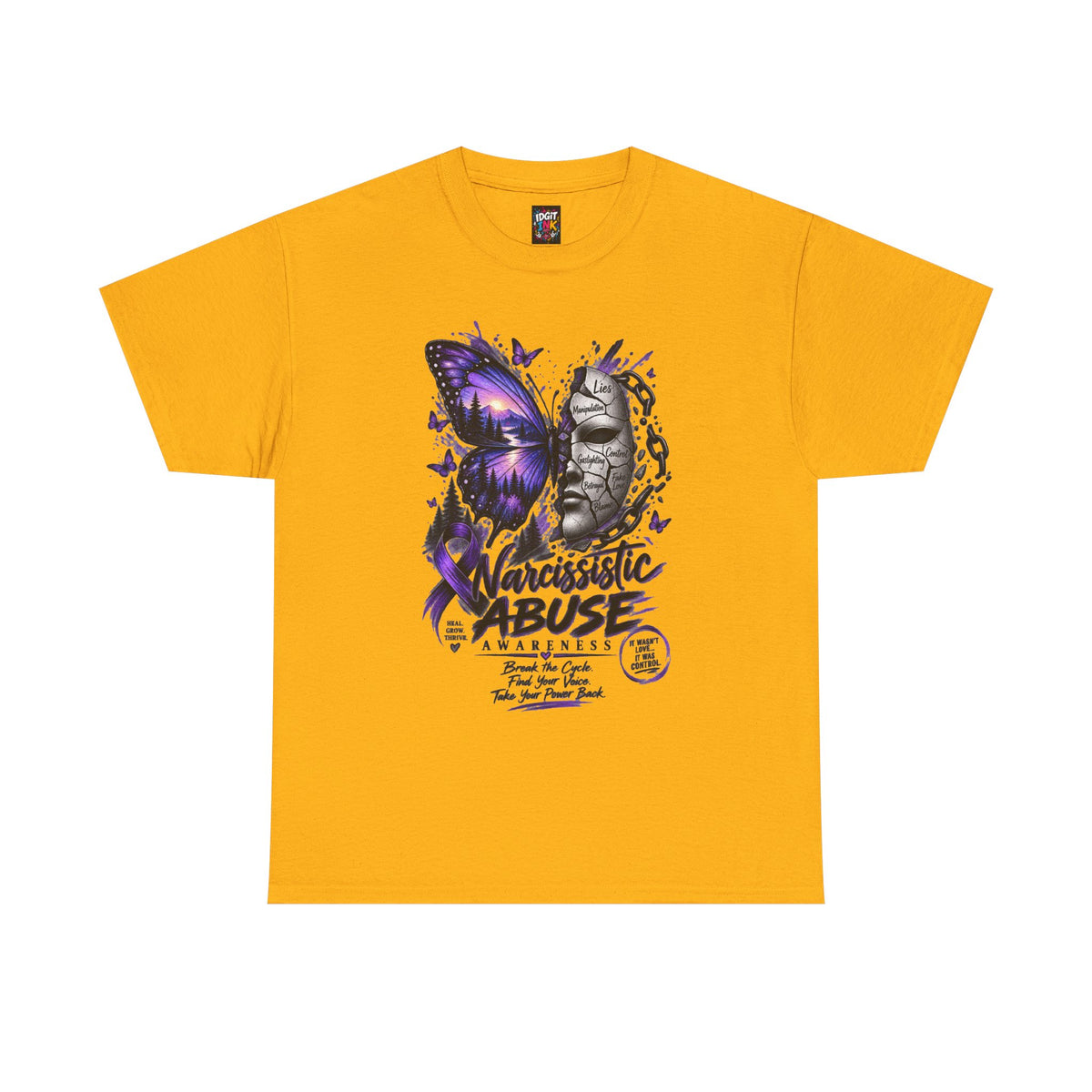 Narcissistic Abuse Awareness Purple Butterfly Support T-Shirt