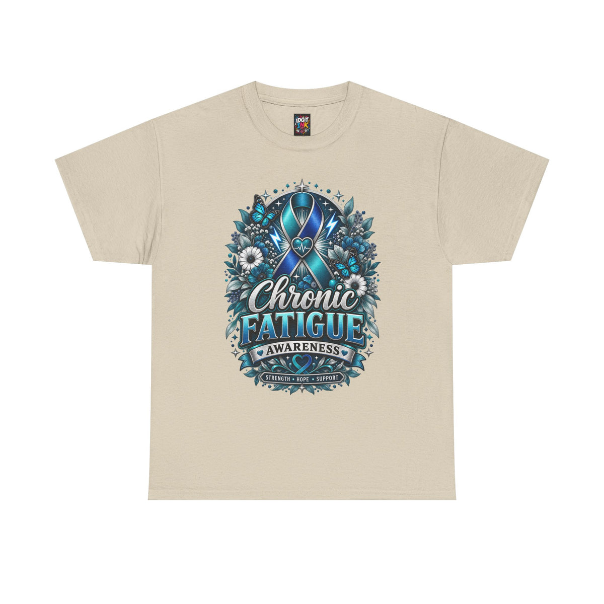 Chronic Fatigue Awareness Tee Blue Ribbon Support