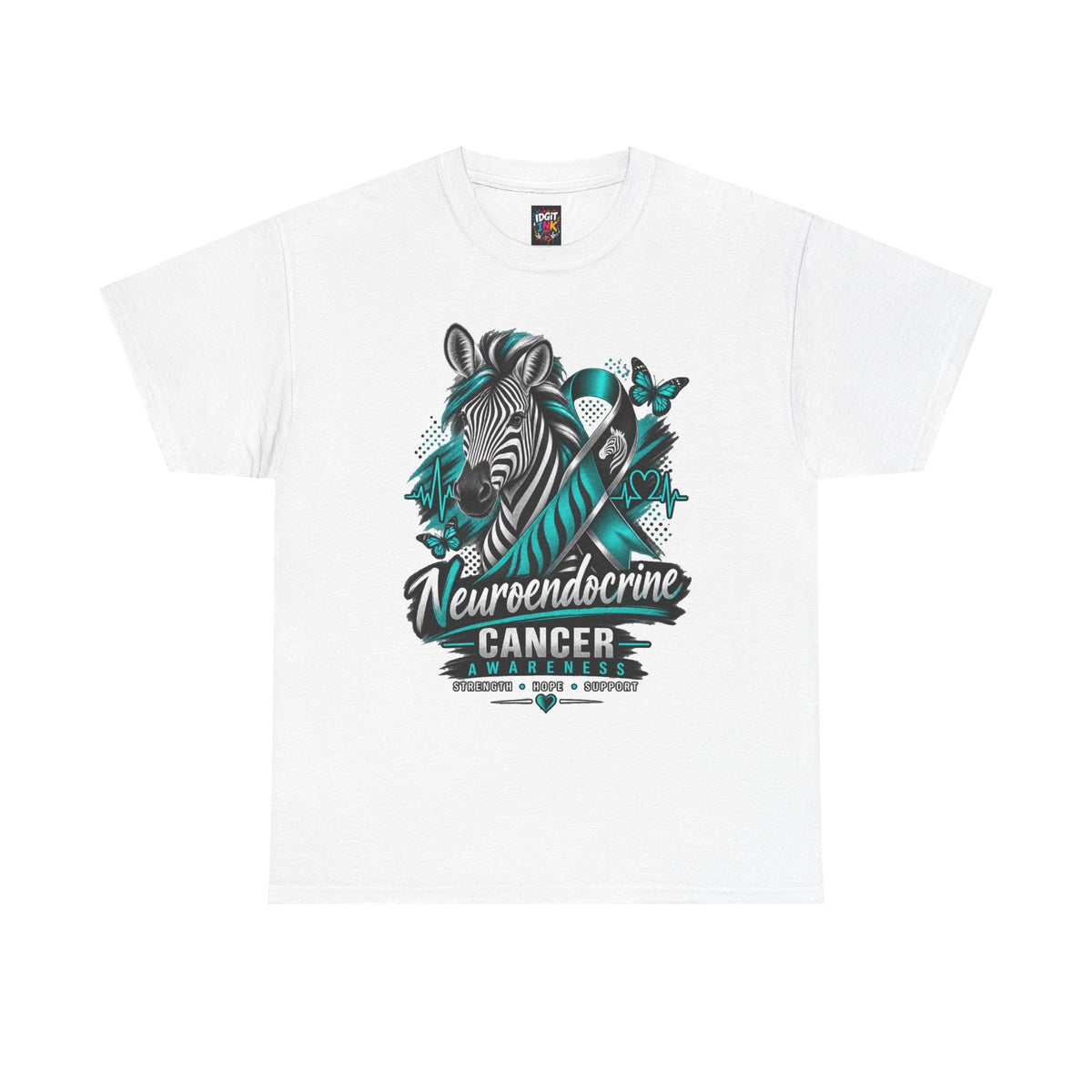 Neuroendocrine Cancer Awareness Zebra Ribbon T-Shirt