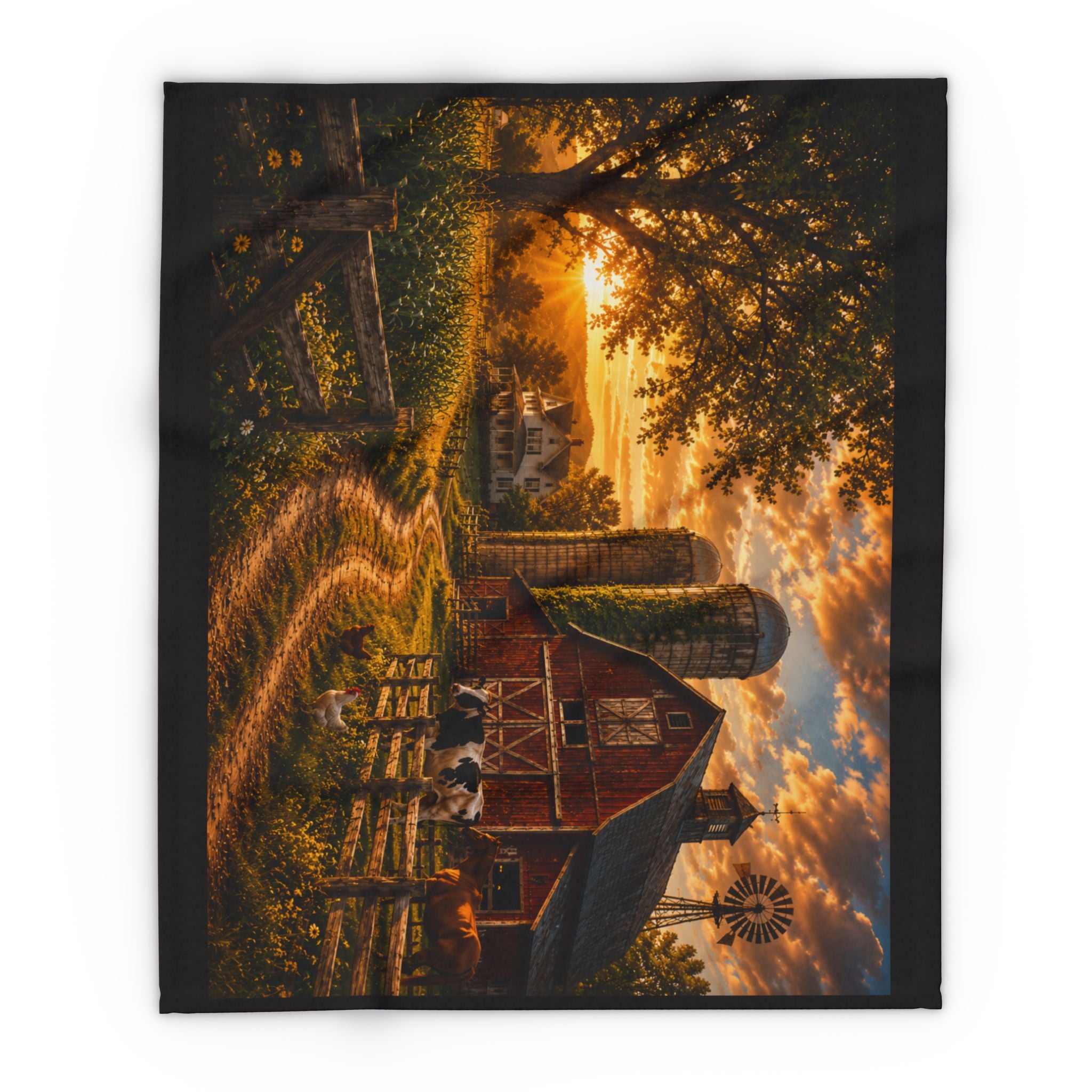 Sunset Farm Fleece Blanket