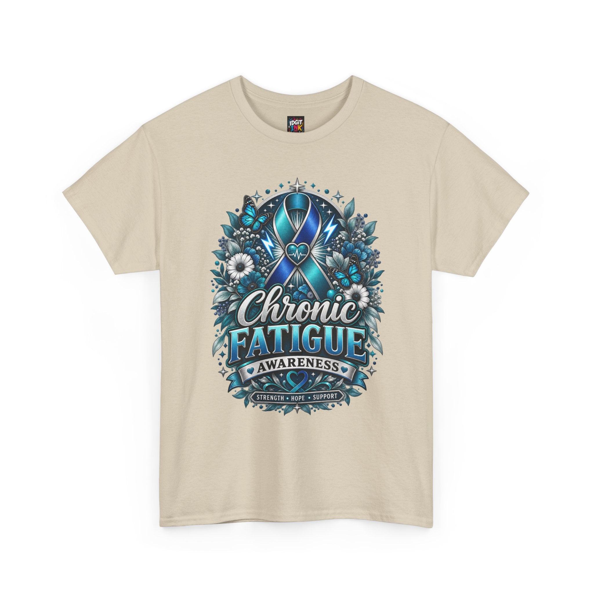 Chronic Fatigue Awareness Tee Blue Ribbon Support