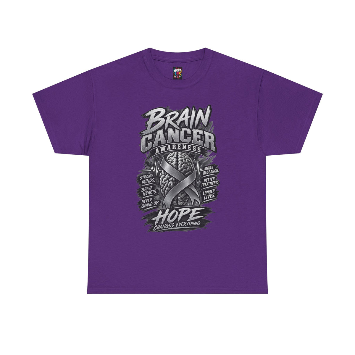 Brain Cancer Awareness T-Shirt – Hope Ribbon Graphic Tee