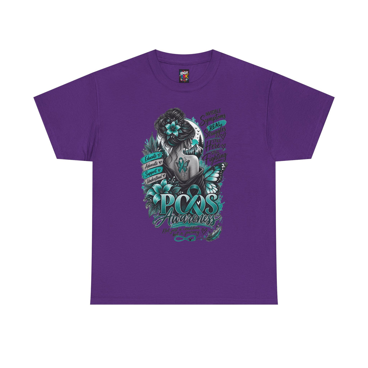 PCOS Awareness Shirt Teal Ribbon Empowerment Tee