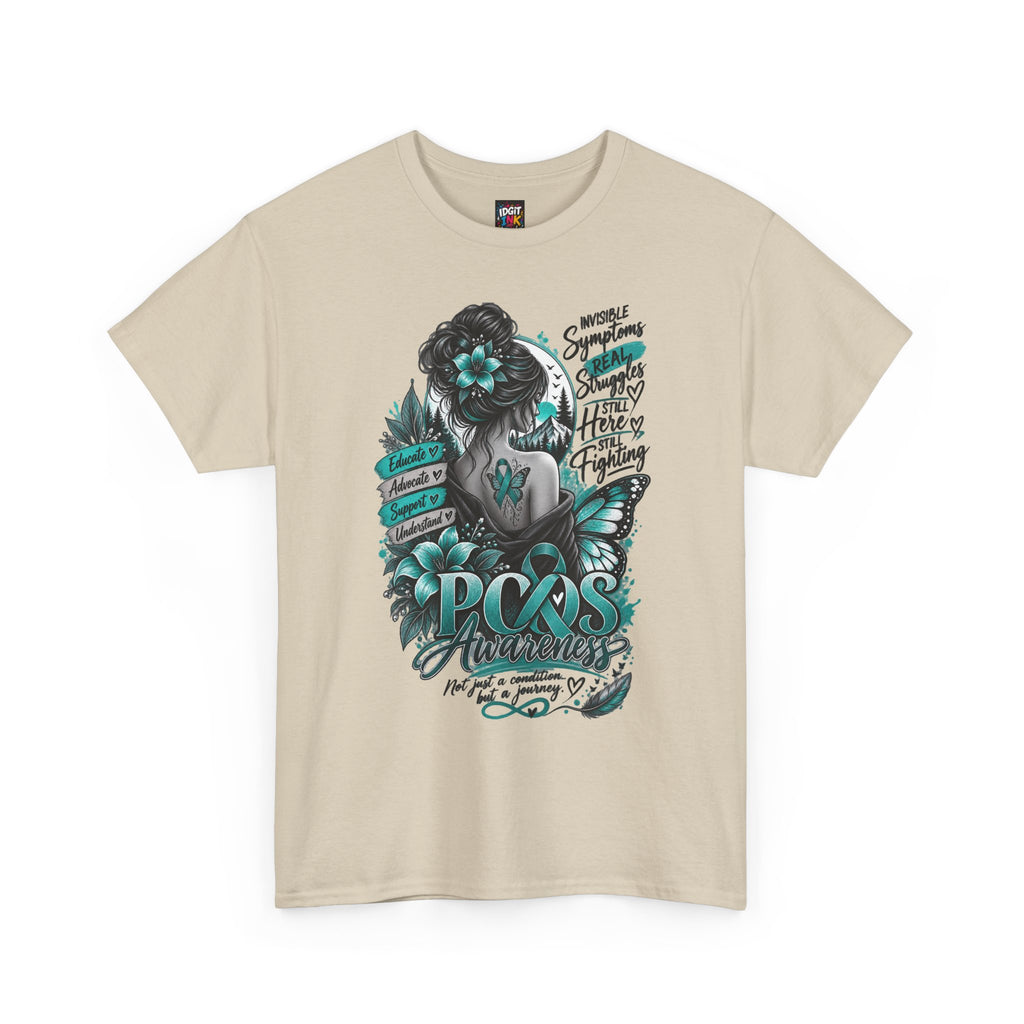 PCOS Awareness Shirt Teal Ribbon Empowerment Tee