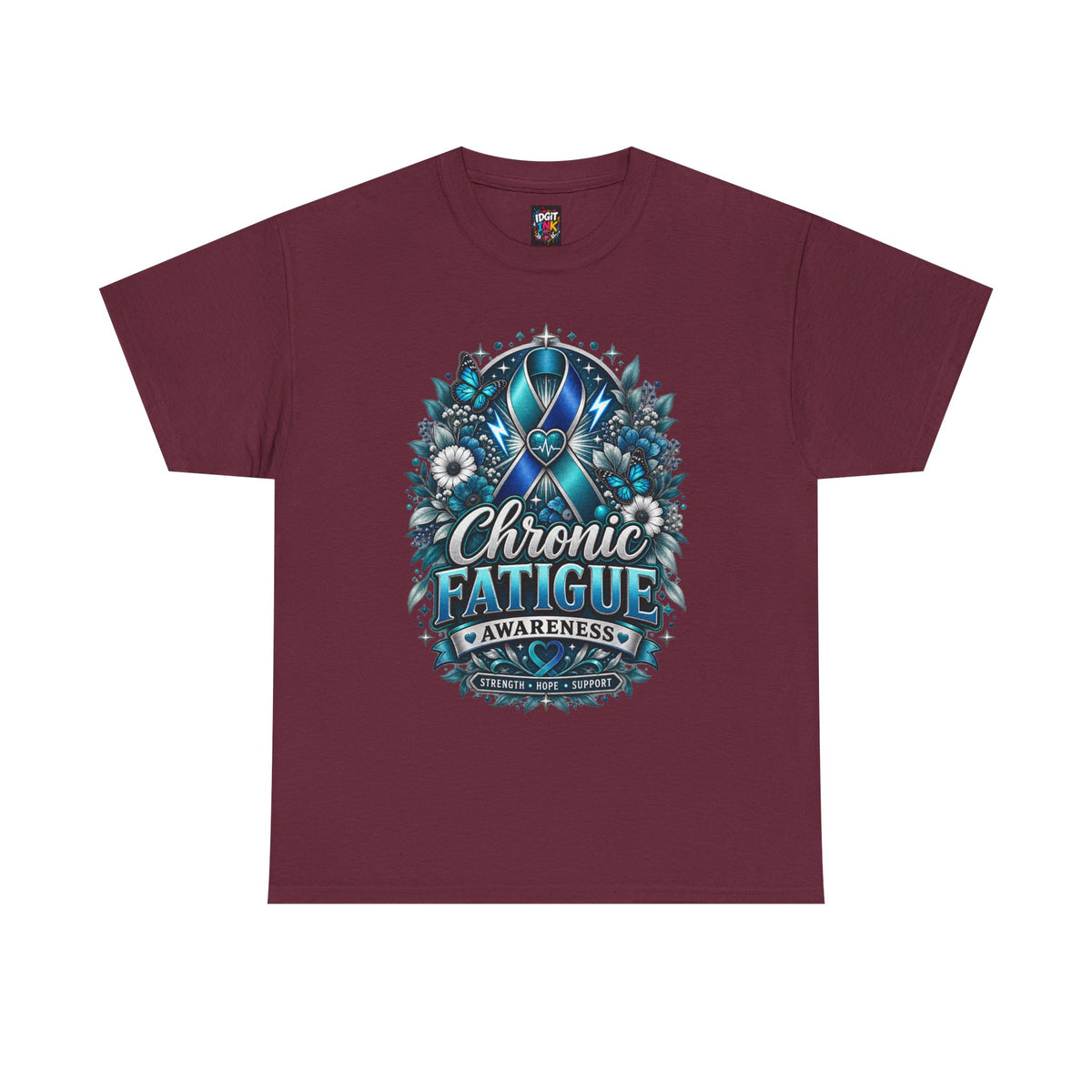 Chronic Fatigue Awareness Tee Blue Ribbon Support