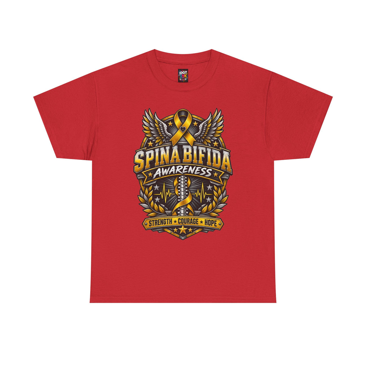 Spina Bifida Awareness  Gold Ribbon Strength Courage Hope