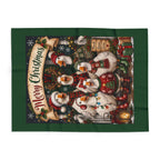 Merry Christmas Goose Carolers Fleece Blanket