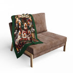 Merry Christmas Goose Carolers Fleece Blanket