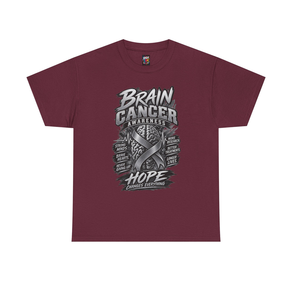 Brain Cancer Awareness T-Shirt – Hope Ribbon Graphic Tee