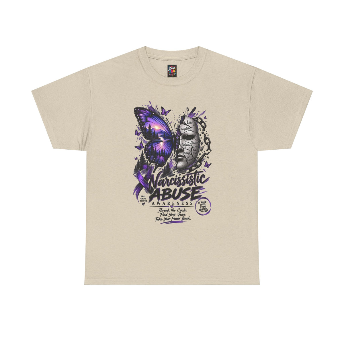 Narcissistic Abuse Awareness Purple Butterfly Support T-Shirt