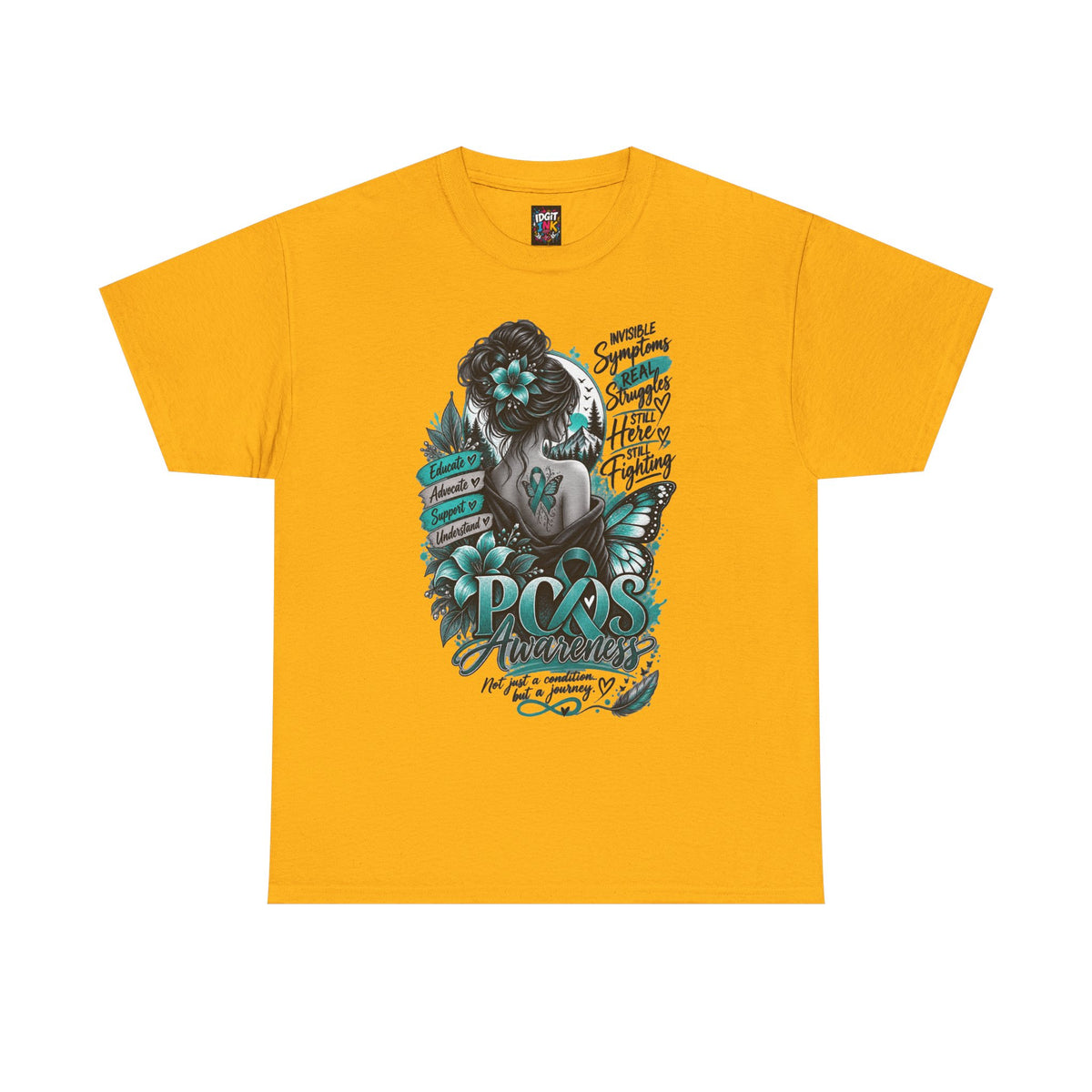 PCOS Awareness Shirt Teal Ribbon Empowerment Tee