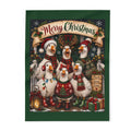 Merry Christmas Goose Carolers Fleece Blanket