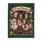 Merry Christmas Goose Carolers Fleece Blanket