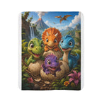 Dinosaur Baby Fleece Sherpa Blanket — Cozy Kids Dino Throw — Sherpa Fleece Blanket product image 1 | Idgit Ink