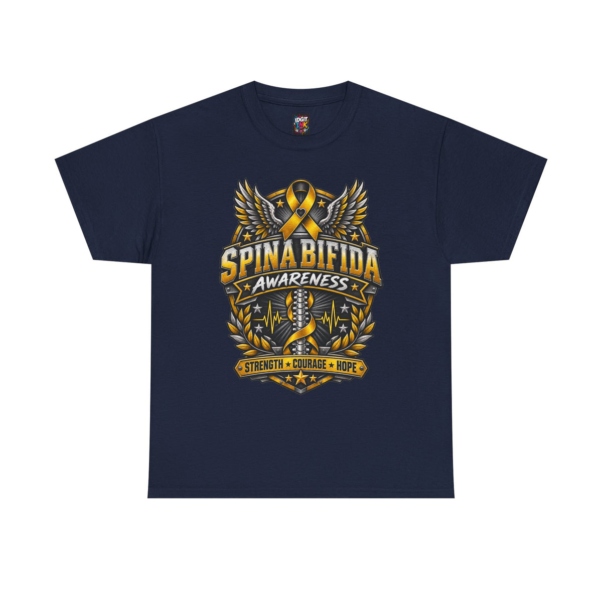 Spina Bifida Awareness  Gold Ribbon Strength Courage Hope