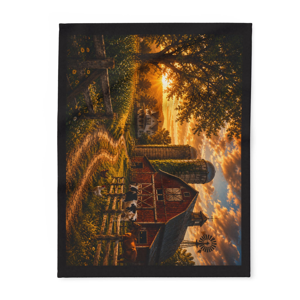 Sunset Farm Fleece Blanket