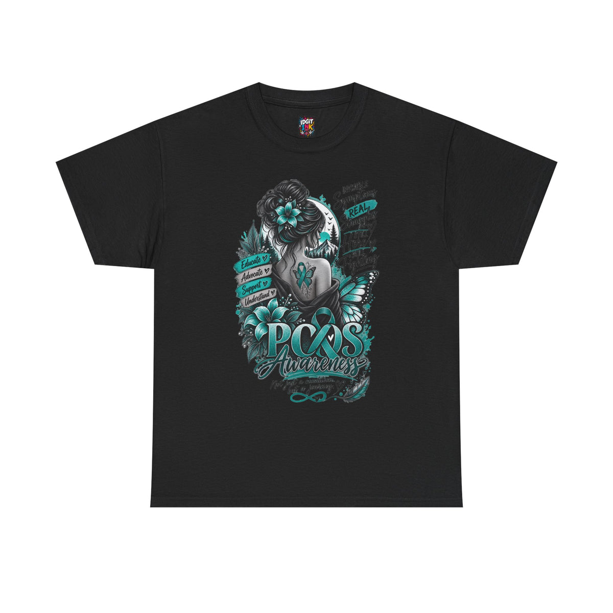 PCOS Awareness Shirt Teal Ribbon Empowerment Tee