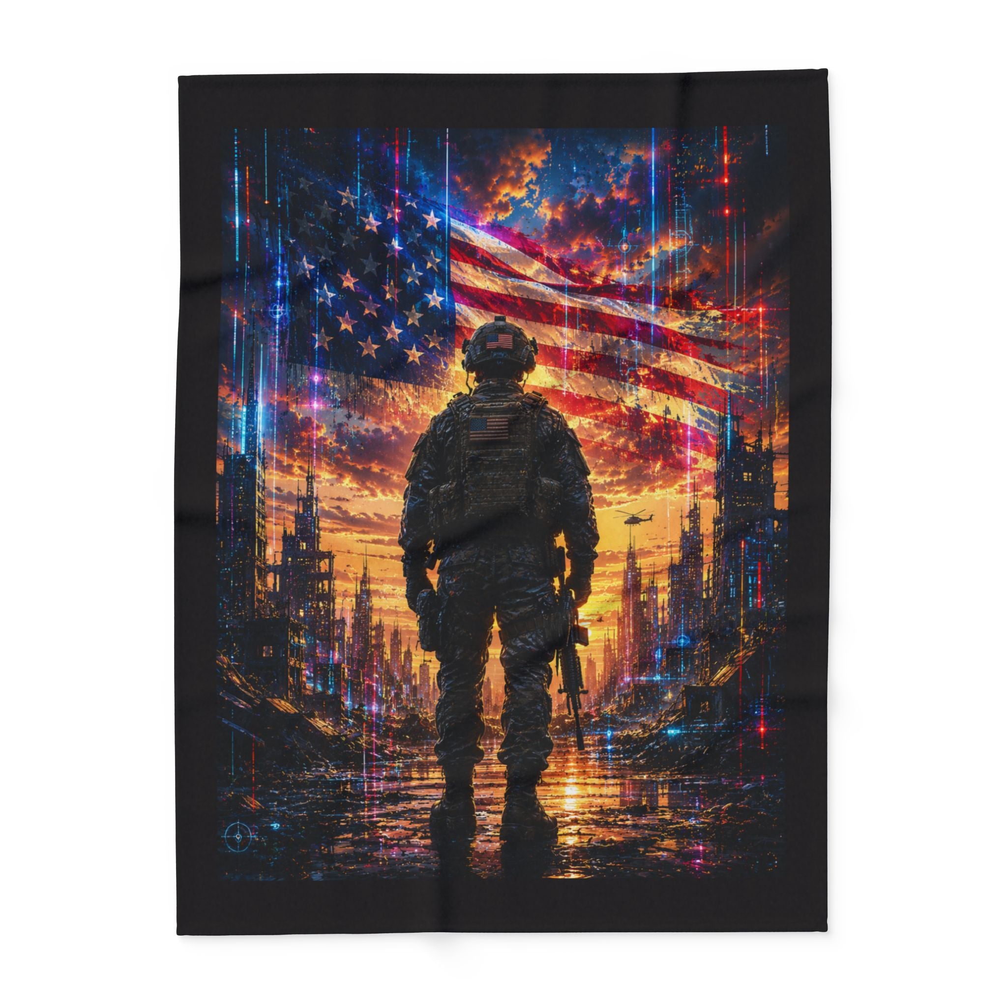 Veteran American Flag Fleece Blanket