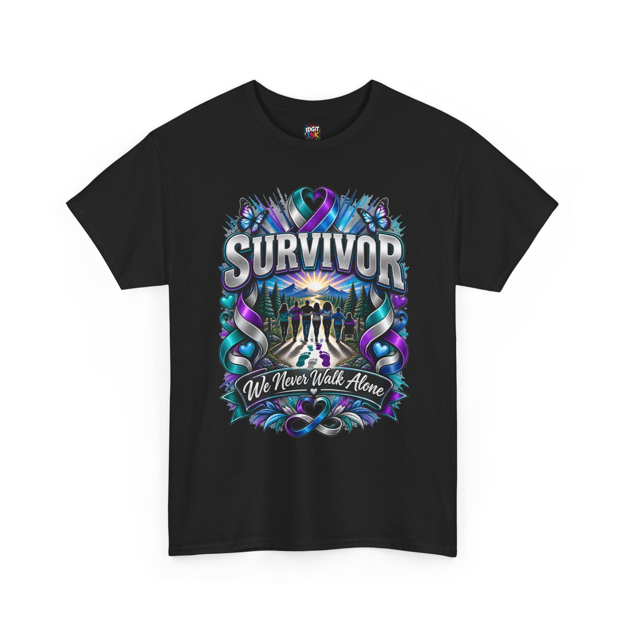 Survivor Support Tee "We Never Walk Alone"
