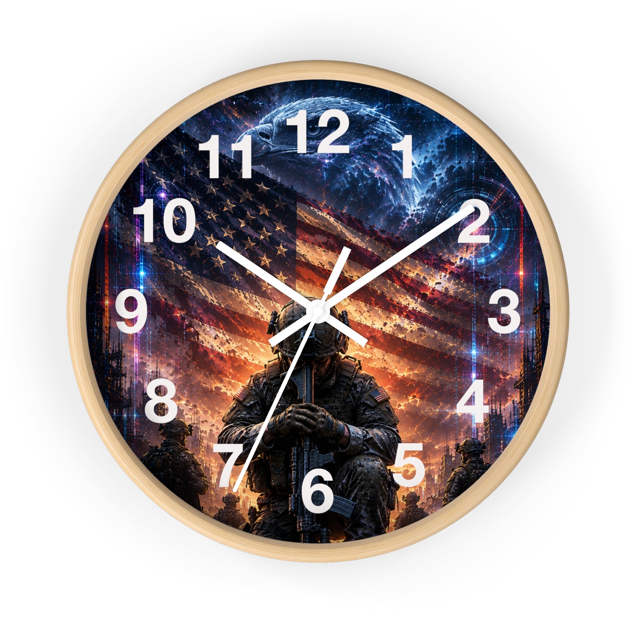 Patriotic Soldier Wall Clock