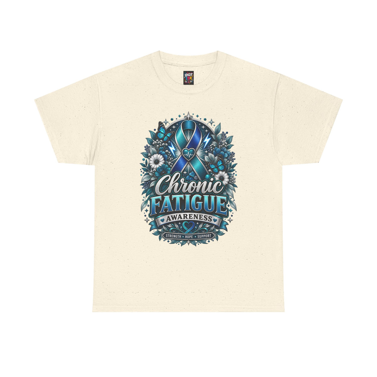 Chronic Fatigue Awareness Tee Blue Ribbon Support