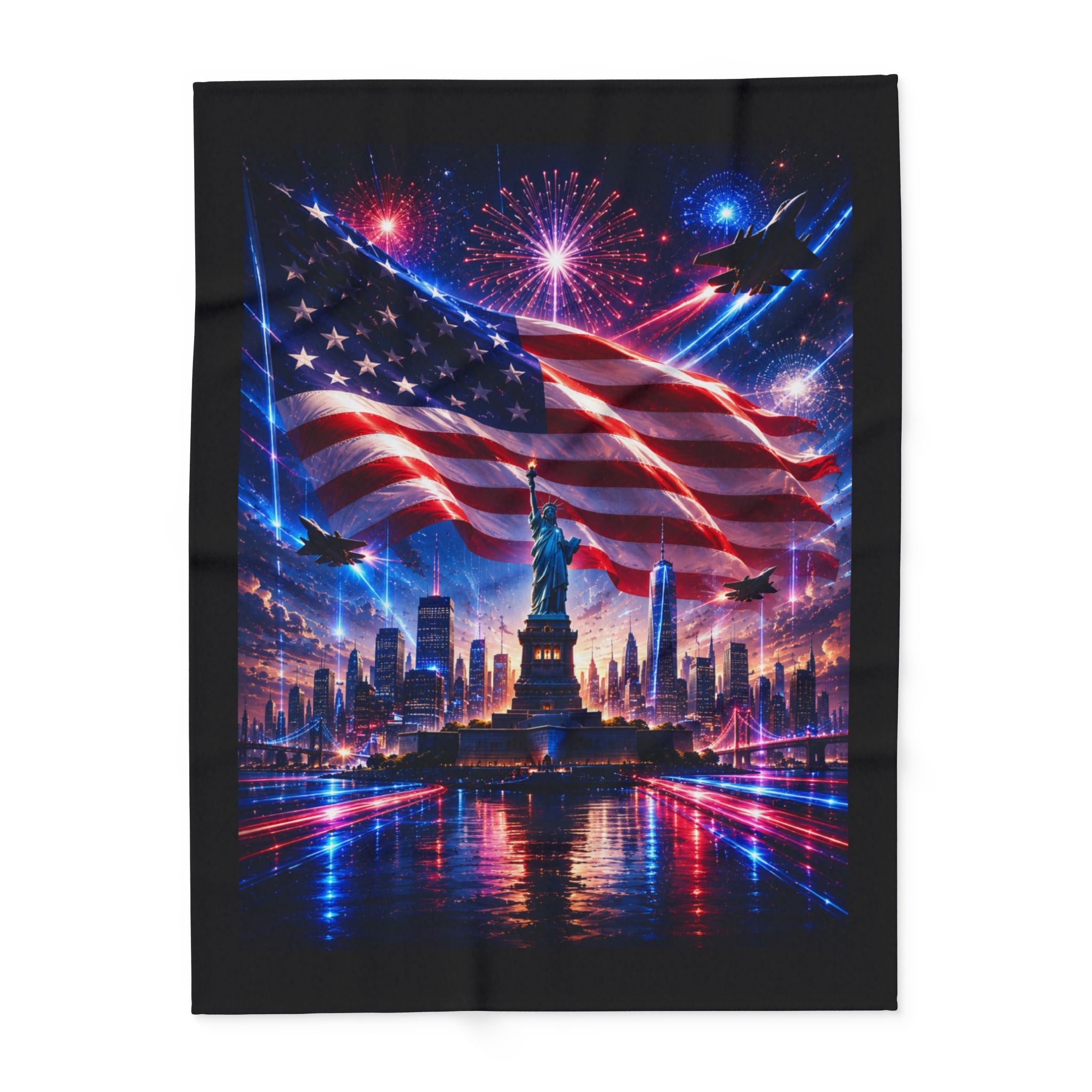 Patriotic Statue of Liberty Fleece Blanket