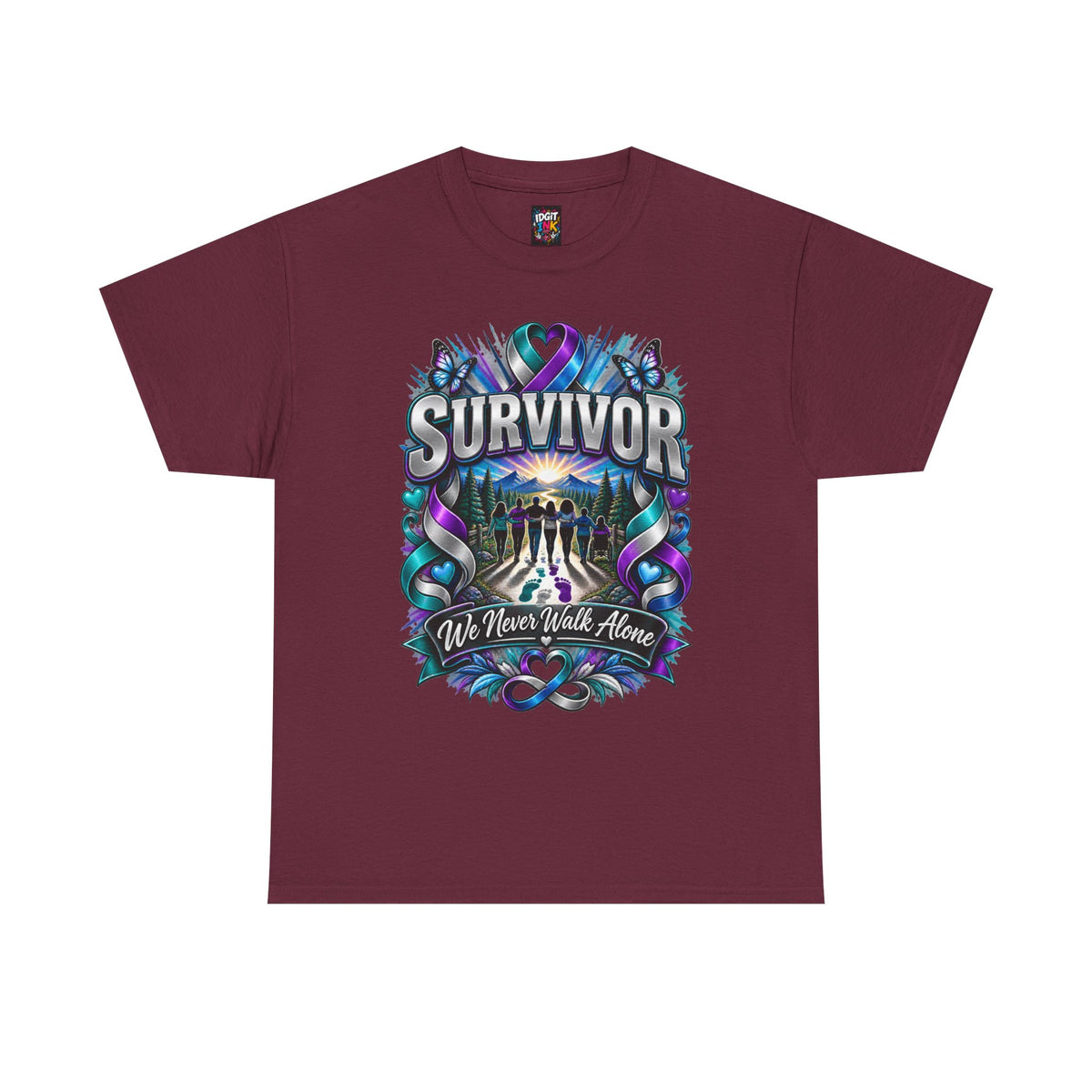 Survivor Support Tee "We Never Walk Alone"