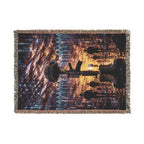 Fallen Soldier Battlefield Cross Memorial — Woven Throw Blanket product image 1 | Idgit Ink